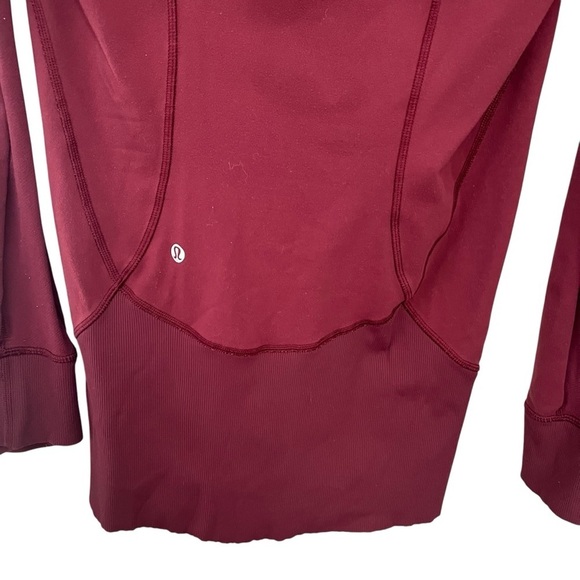 LULULEMON Daily Practice Jacket Hooded In Wine Berry Size 4 Stretch Full Zip - Picture 5 of 13